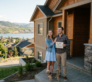 Home Buyers in Kelowna excited that they just moved in